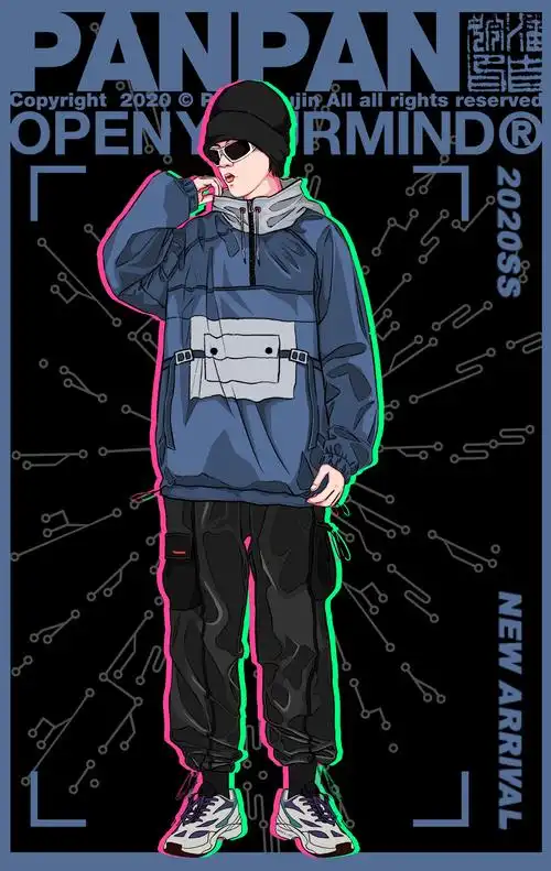潮流服装插画|插画|商业插画|画画的潘潘 - 原创作品 - 站酷 (zcool)