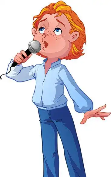 卡通唱歌人物插画