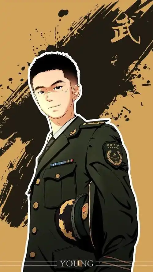 军人军旅帅气致敬绘画插图来自young军旅漫画