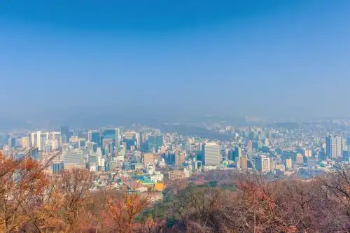 东亚韩国首尔南山公园城市风光