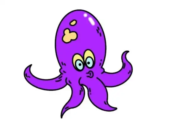 卡通章鱼简笔画步骤画法图片