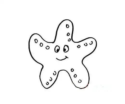 彩色的卡通海星简笔画图片怎么画