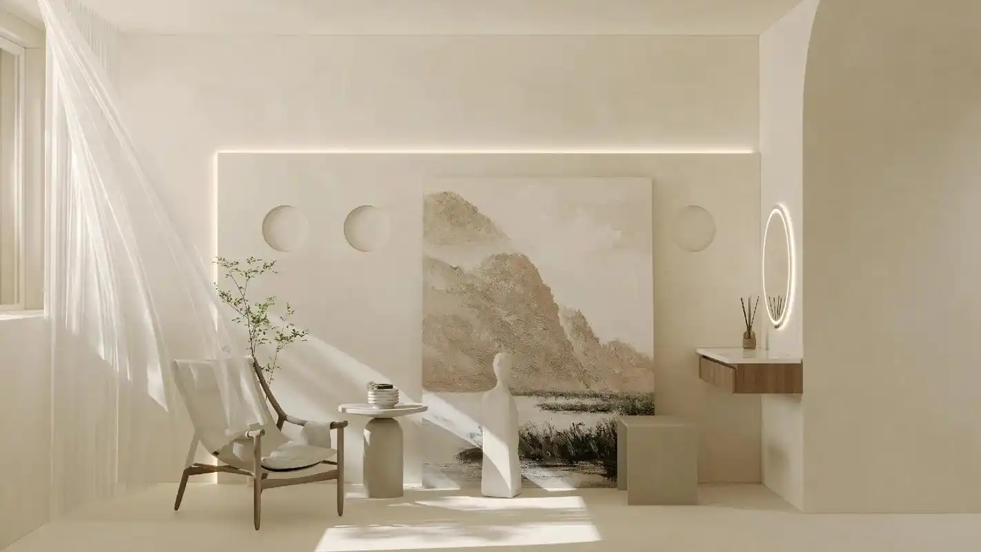 创作灵感 2022年网红美容院皮肤管理中心,奶白诧寂风装修 - 抖音