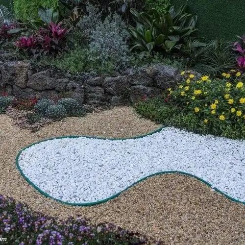 园艺用白色小石头白玉石别墅园林铺路白石子白色鹅卵石