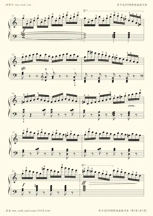 钢琴谱 - 车尔尼299 no.08