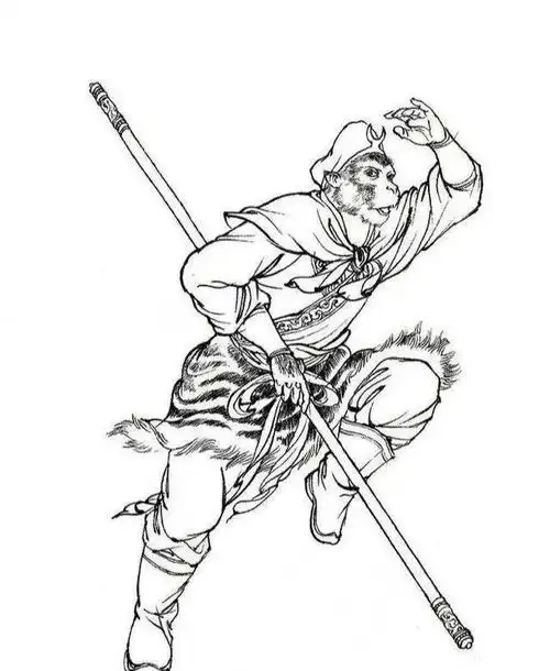 书画联盟丨白描齐天大圣孙悟空