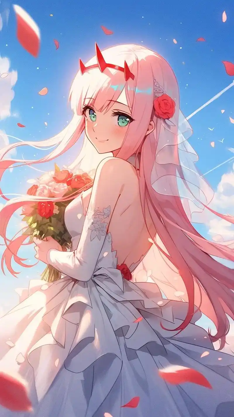 02花嫁壁纸.#国家队02 #darling #ai二次元  - 抖音