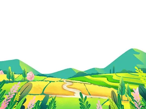 黄色手绘卡通油菜花田野春暖花开春分春天春季元素png素材