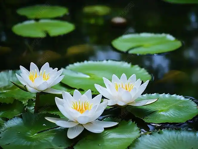 高清白色睡莲