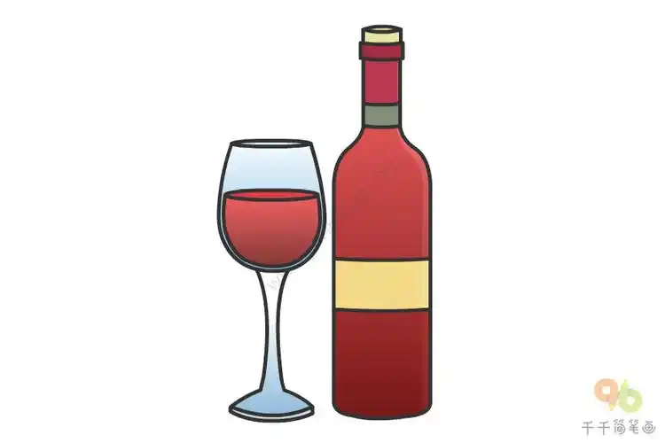 教你画葡萄酒简笔画