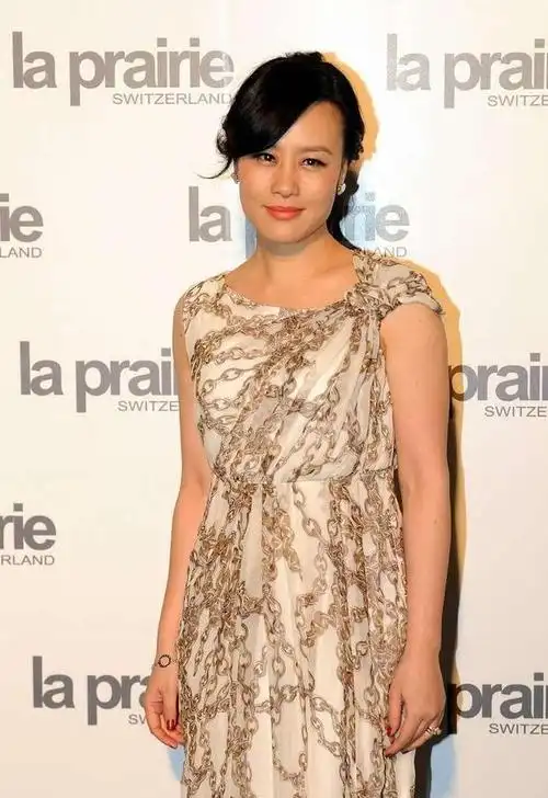 邬君梅美得真高调无袖粉裙配黑色束腰女人味可真藏不住