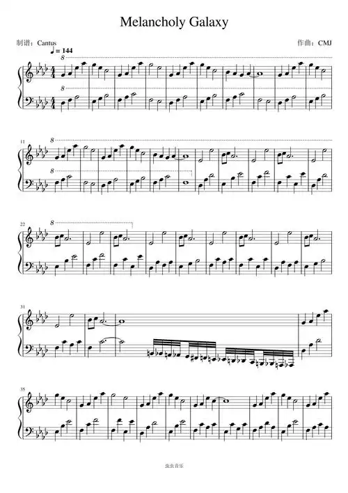 melancholy galaxy/忧郁的银河-cmj钢琴谱-cantus-虫虫钢琴