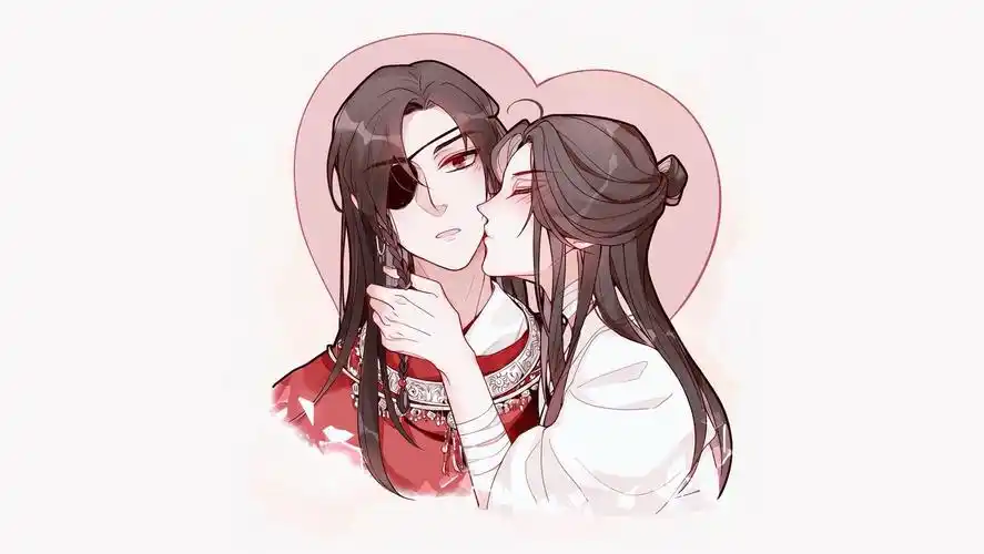 花城和谢怜亲密接吻图