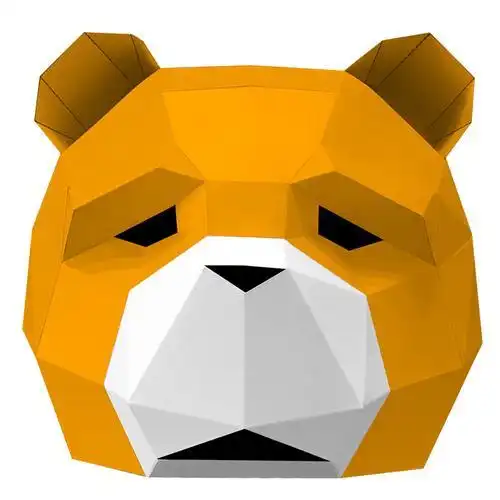 泰迪熊猫纸模头套折纸面具手工创意网红学生儿童活动道具派对