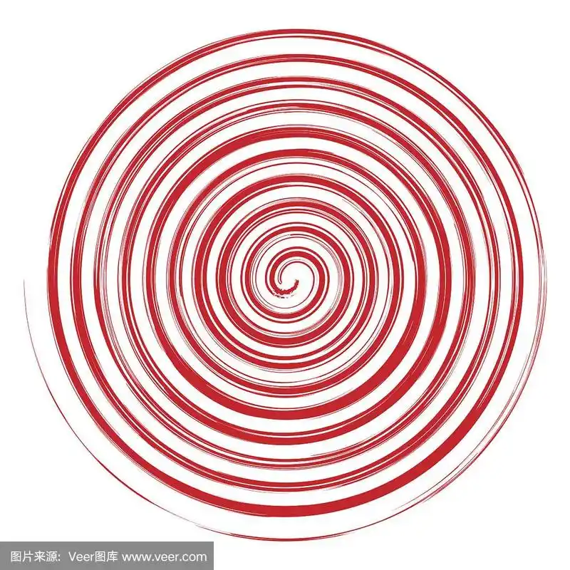 平面风格grunge线螺旋形状剪影背景.矢量插图形象.孤立在白色背景上.