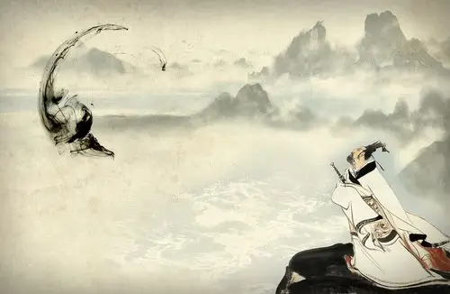 中国古典文化-好学展板背景素材