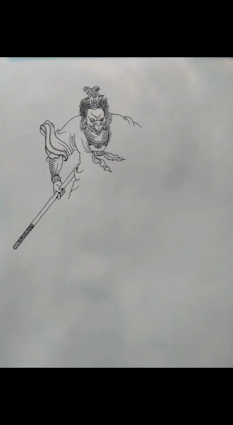 手绘 #临摹 #雷震子#雷震子是明代神魔小说《封神演义》中 - 抖音