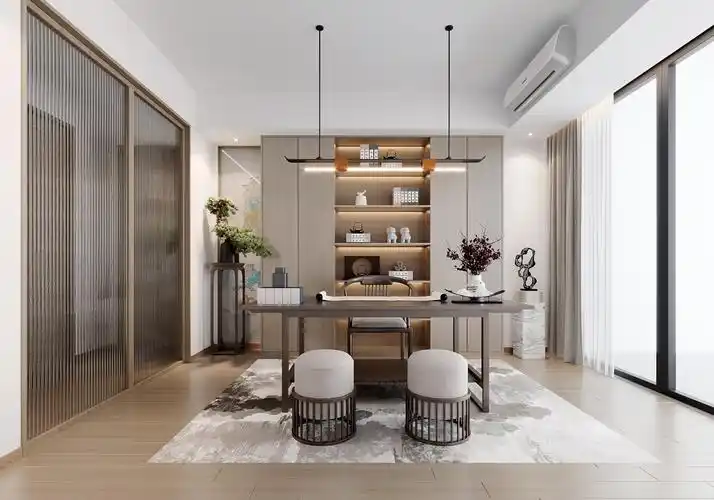 深圳装修295㎡公园大地极简新中式年轻人都爱的设计