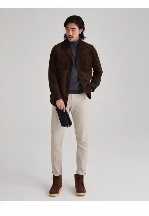 hany灯芯绒猎装夹克男狩猎外套复古工装休闲猎装式男士上衣男装秋杜