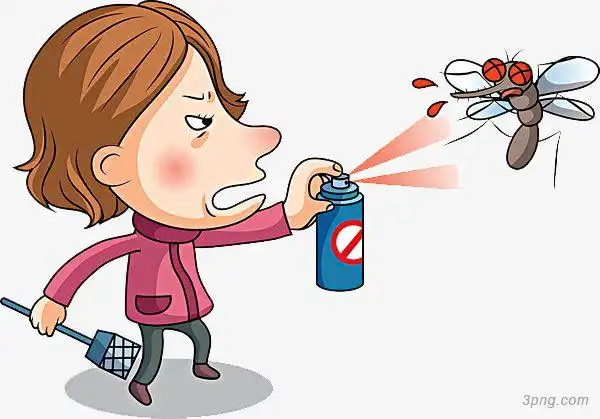 杀蚊子的女孩png素材透明免抠图片-装饰效果