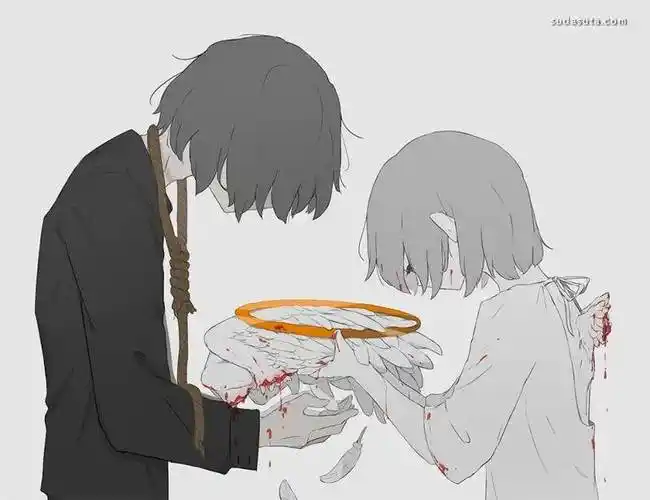 致郁风丧系插画暗黑头像壁纸