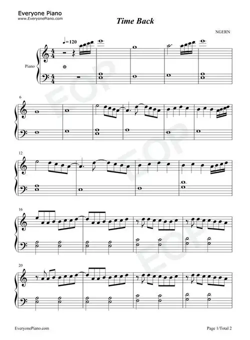 time back-c调简单版