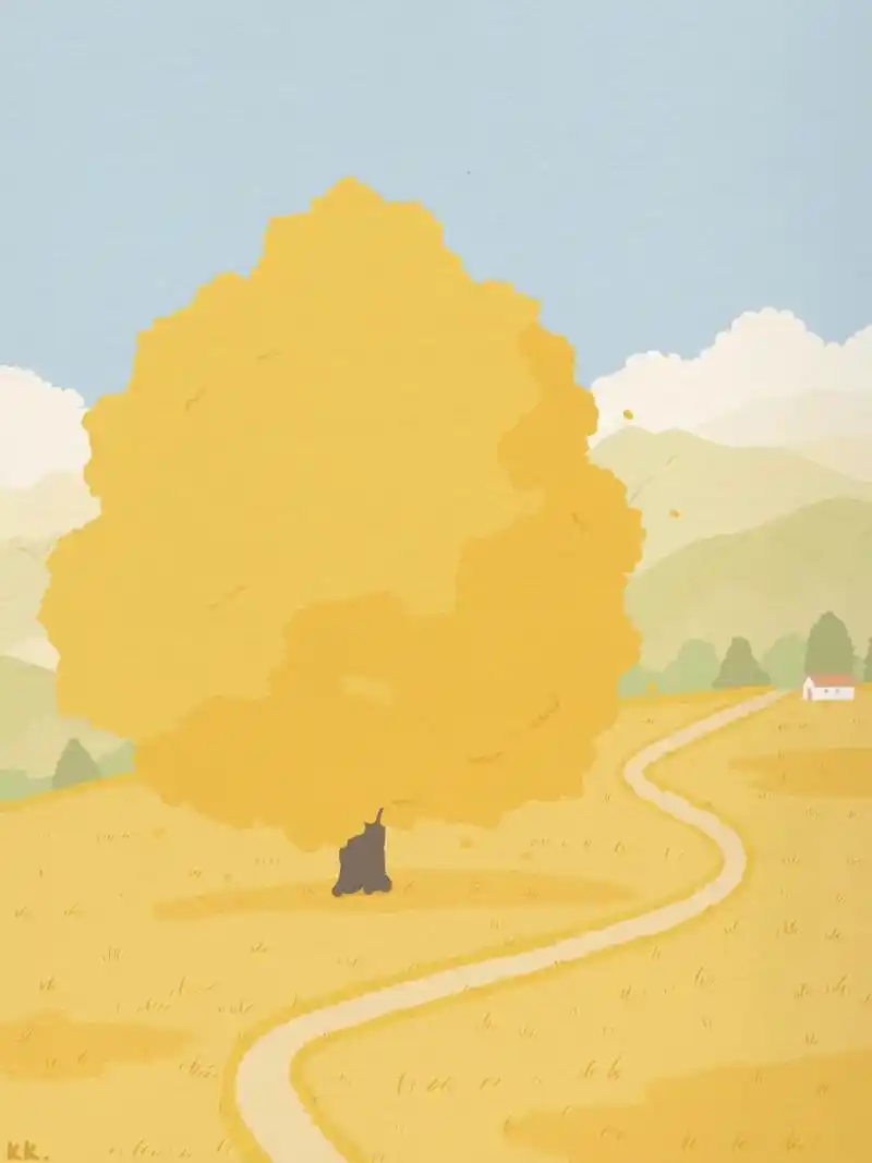 ipad绘画|秋天的温柔气息.临摹:韩国插画师o.ouie. - 抖音