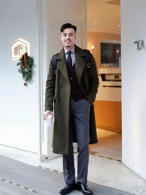 商务男士冬季通勤穿搭