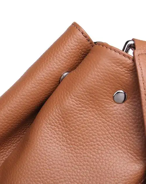 女款咖啡色(褐色)elegant系列牛皮单肩包