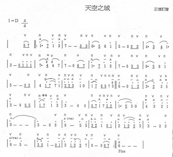 天空之城笛子简谱会吹的高手请回答一下新手的问题