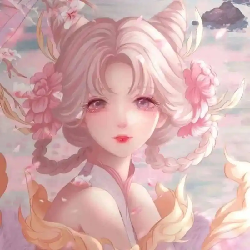 古风动漫粉色系头像 | 恰到好处的孤独是美好_海是