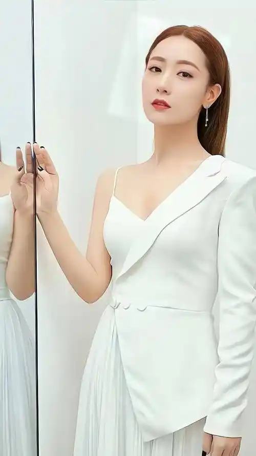 白冰俏丽好看的脸庞和妩媚优雅的身材