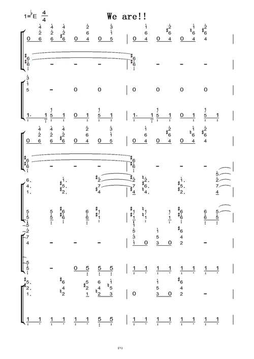 we are!(海贼王) 动漫原声 钢琴双手简谱 钢琴谱 钢琴简谱 .pdf