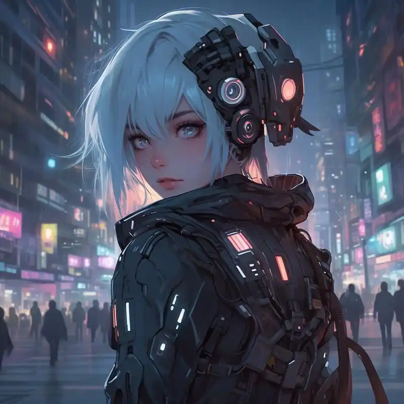 赛博朋克风女生头像95炫酷未来感 超酷的赛博朋克风格女生头像来啦!