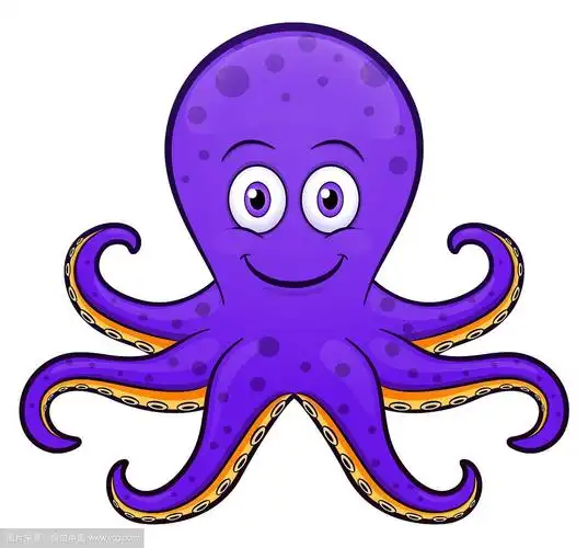 章鱼卡通紫色设计