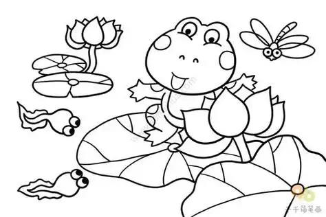 荷塘月色山水简笔画漂亮的荷塘夏天风景简笔画图片欣赏漂亮的荷塘夏天