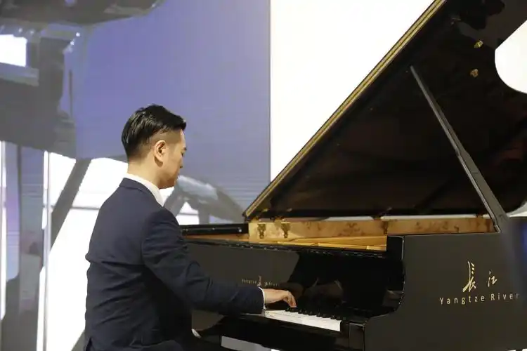 着名青年钢琴演奏家齐欢在"冠军系列"发布会上演奏