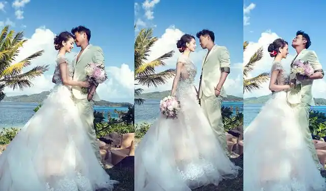 佟丽娅陈思诚婚纱照浪漫唯美又优雅