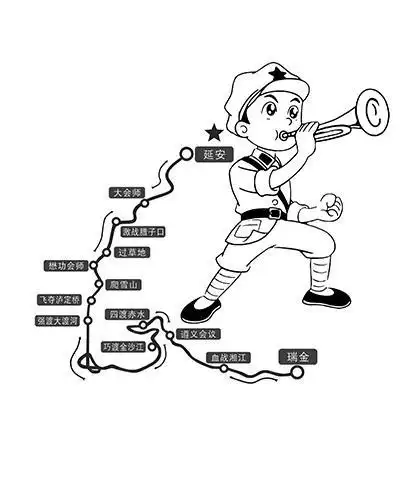 长征插图简笔画