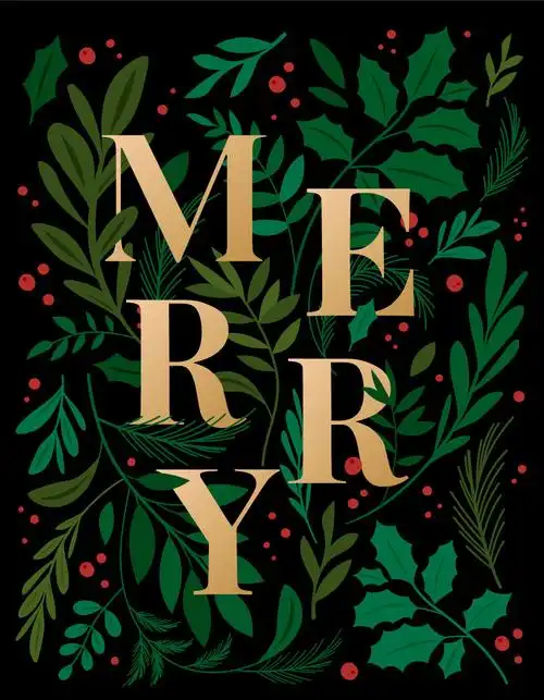 圣诞节日海报枸骨装饰设计矢量ai模板设计素材模板