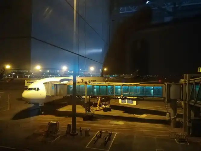 飞机是晚上十一点多的,已经在机场办完一切手续,飞机也做着飞前准备.