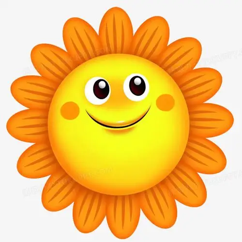 在整个配色上使用多种色彩作为基础色调,设计了太阳花,卡通风效果的