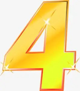字数字4图标渐变黄色数字4序号图标红色数字4卡通数字4黄色渐变星光