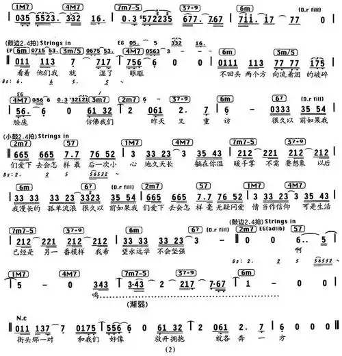 如果爱下去(编配乐谱)_简谱_搜谱网