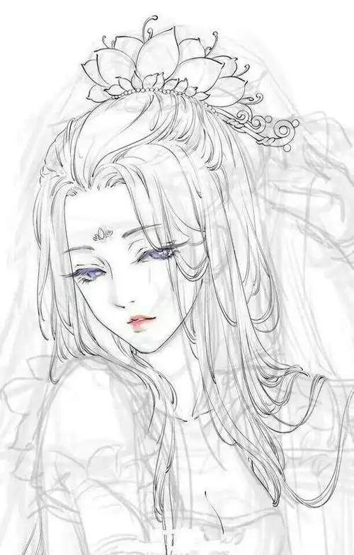 古风女子素描画(古风女子素描画凄美)_竞价网