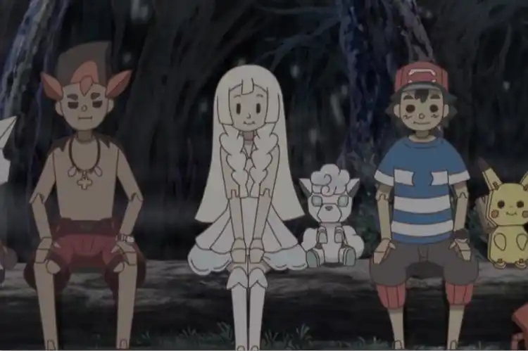 大家的鬼屋》中,本集小智,莉莉艾和卡奇的梦戏仿了伊藤润二的傀儡家族