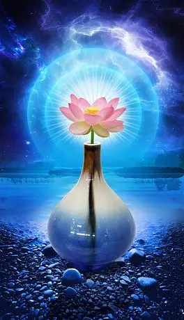 宝莲灯莲花迷人梦幻荷花光芒发散艺术背景墙梦幻星空瓶子中的星空创意