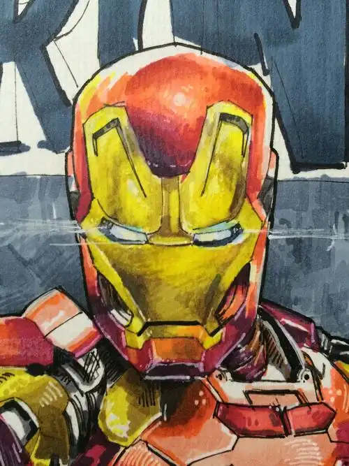 初学 马克笔手绘 钢铁侠|插画|创作习作|jian2373_原创作品-站酷zcool