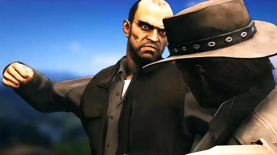 gta5里的老崔穿越到荒野大嫖客,画风如此搞笑