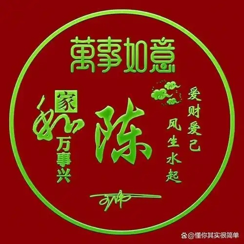 微信头像,姓氏头像,万事如意家和万事兴签名头像,请查收